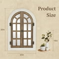 thumbnail image 3 of TEWLOSS Arched Wall Mirrors 30"x20" Window Mirror Farmhouse Decor Wood Frame for Bedroom, Brown White, 3 of 10