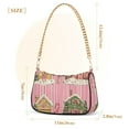 thumbnail image 3 of FORMRS Womens Shoulder Bag with Chain Strap Clutch Purse Cute Tote Handbag, Pink Christmas House, 3 of 7