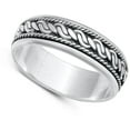 thumbnail image 4 of Bali Spinner Rope Design Promise Ring .925 Sterling Silver Band Jewelry Female Male Unisex Size 11, 4 of 4