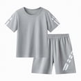 thumbnail image 4 of NIEWTR Boys Short Sleeve Classic Polo Shirt & Elastic Waist Shorts Set, Casual 2-Piece Back to School Outfit for Kids(A01-Grey,9-10 Years), 4 of 4