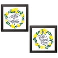 thumbnail image 2 of Gango Home Decor Lovely White, Green & Blue Lemon Berry "Bless This Kitchen" & "Eat Drink Love" Sign Set; Two 12x12in Art Prints in Black Frames, 2 of 6
