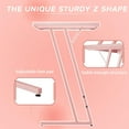 thumbnail image 5 of Pink L Shaped Gaming Desk Computer Corner PC Desk Table with Large Monitor Stand for Home Office Studying Writing Workstation, Gift for Girls and Women (Pink, 47 Inch), 5 of 14