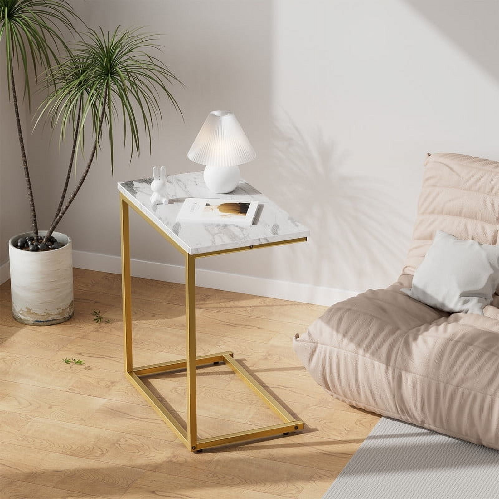 Gold c shaped side table hotsell