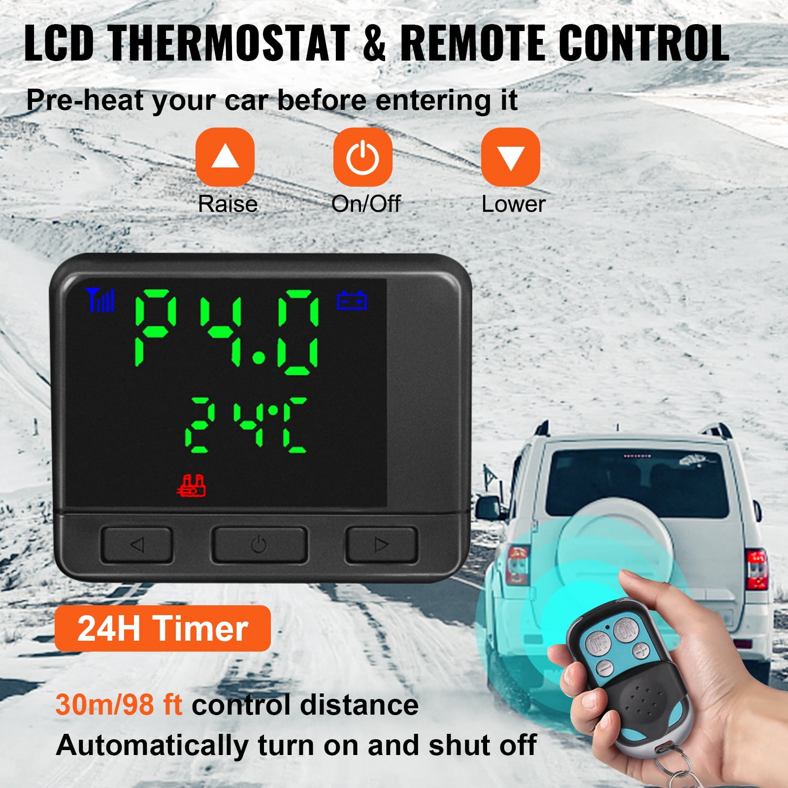 VEVOR Diesel Air Heater 8KW, All in One 12V Truck Heater, Parking Heater with Black LCD, Remote Control, Fast Heating Diesel Heater for RV Truck, Boat, Bus