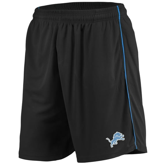 Men's Majestic Black Detroit Lions Mesh Shorts
