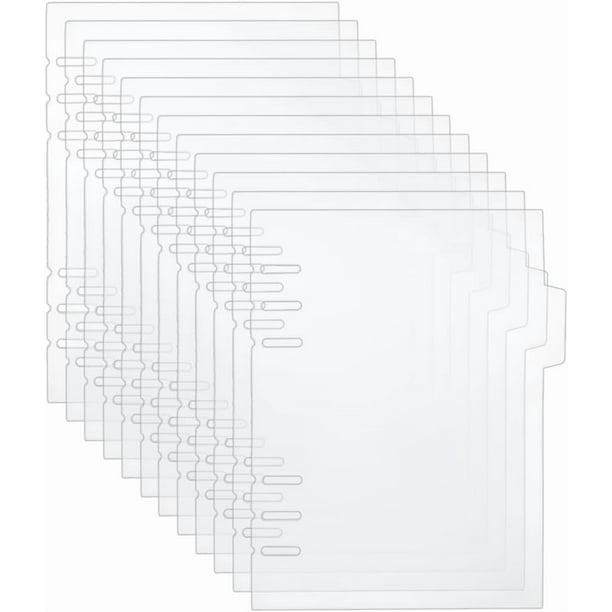 12 separadores de discos con 6 anillas, de PVC transparente, con pestañas índice. Ideales para agendas, cuadernos y libretas.