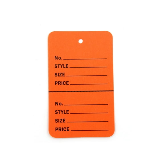 SSWBasics Unstrung Orange Perforated Clothing Tags  Tags for Clothes  Price Tag  1¾” W x 2⅞”H  Pack of 1000 - Ideal for Retail and Inventory Management