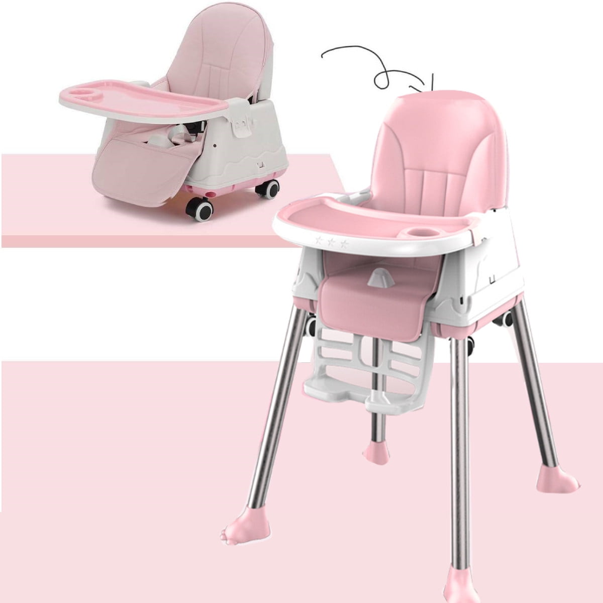 Red Adjustable Removable Baby Dining Chair Booster Cushion Kids Highchair Seat Pad Leyee Children Baby Highchair Pad Seat