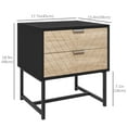 thumbnail image 3 of HOMCOM Nightstand with 2 Drawers and Steel Frame, Side Table, Black, 3 of 10