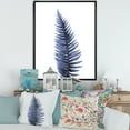 thumbnail image 2 of Designart 'Tropical Blue Watercolour Leaves On White' Bohemian & Eclectic Framed Canvas Wall Art Print, 2 of 5