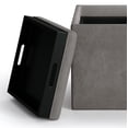 thumbnail image 7 of Simpli Home Rockwood 17 inch Wide Contemporary Cube Storage Ottoman with Tray in Distressed Slate Grey Vegan Leather, 7 of 7