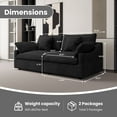 thumbnail image 3 of The Magic Home Cloud Modular Linen Sectional Sofa, Black, 3 of 14