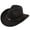 Black, variant on Cowboy Hat,Fashionable Wide-Brim Cowgirl Hat Featuring Moisture-Wicking Sweatband,Practical Safari Hat with Adjustable Windproof Strap,Navy Blue