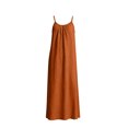 thumbnail image 5 of LEAVINGSUO Summer Dresses For Women Plus Size Fashion Casual Skirt Comfortable Sleeveless Round Neck Solid Dress Yellow S, 5 of 6