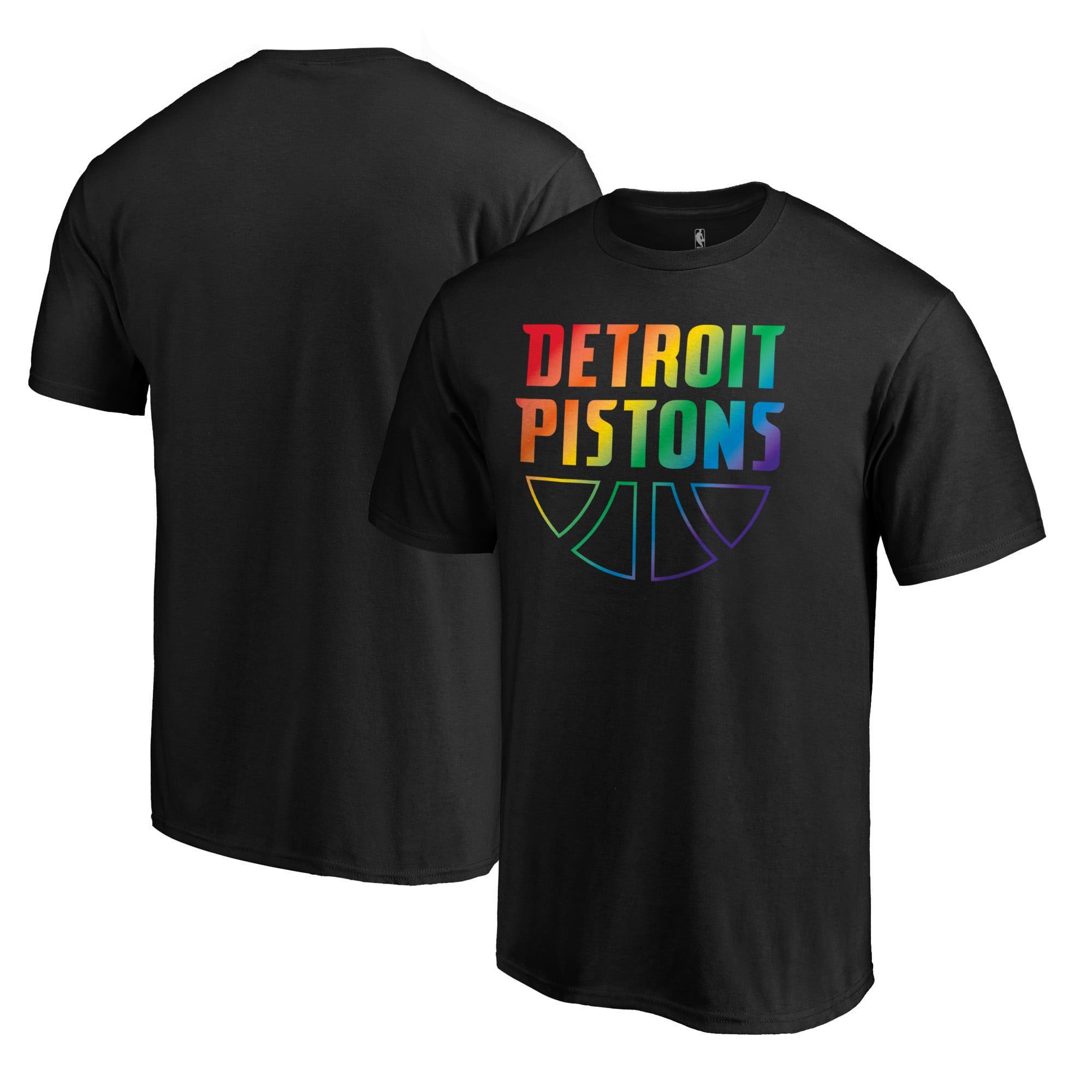 Men's Black Detroit Pistons Team Pride Wordmark T-Shirt