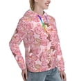 thumbnail image 6 of Balery Rose Flowers Pattern Womens Long Sleeve Hoodie, Pullover Hooded Sweatshirt, Kangaroo Pocket Hoodie with Eye-catching Drawstrings-Small, 6 of 7