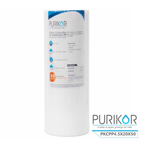 Filtro Cartucho de Polipropileno Purikor PKCPP4.5X20X50 Termofusionado