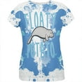 thumbnail image 1 of Floaty Potato Manatee Funny Grunge Splatter All Over Womens T Shirt Multi SM, 1 of 2