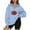 Sky Blue, variant on Viikei Zip Up Hoodies for Women Sweatshirt for Women Women Casual Printed Halloween Turndown Neck Long Sleeve Loose Blouse Pullover Tops
