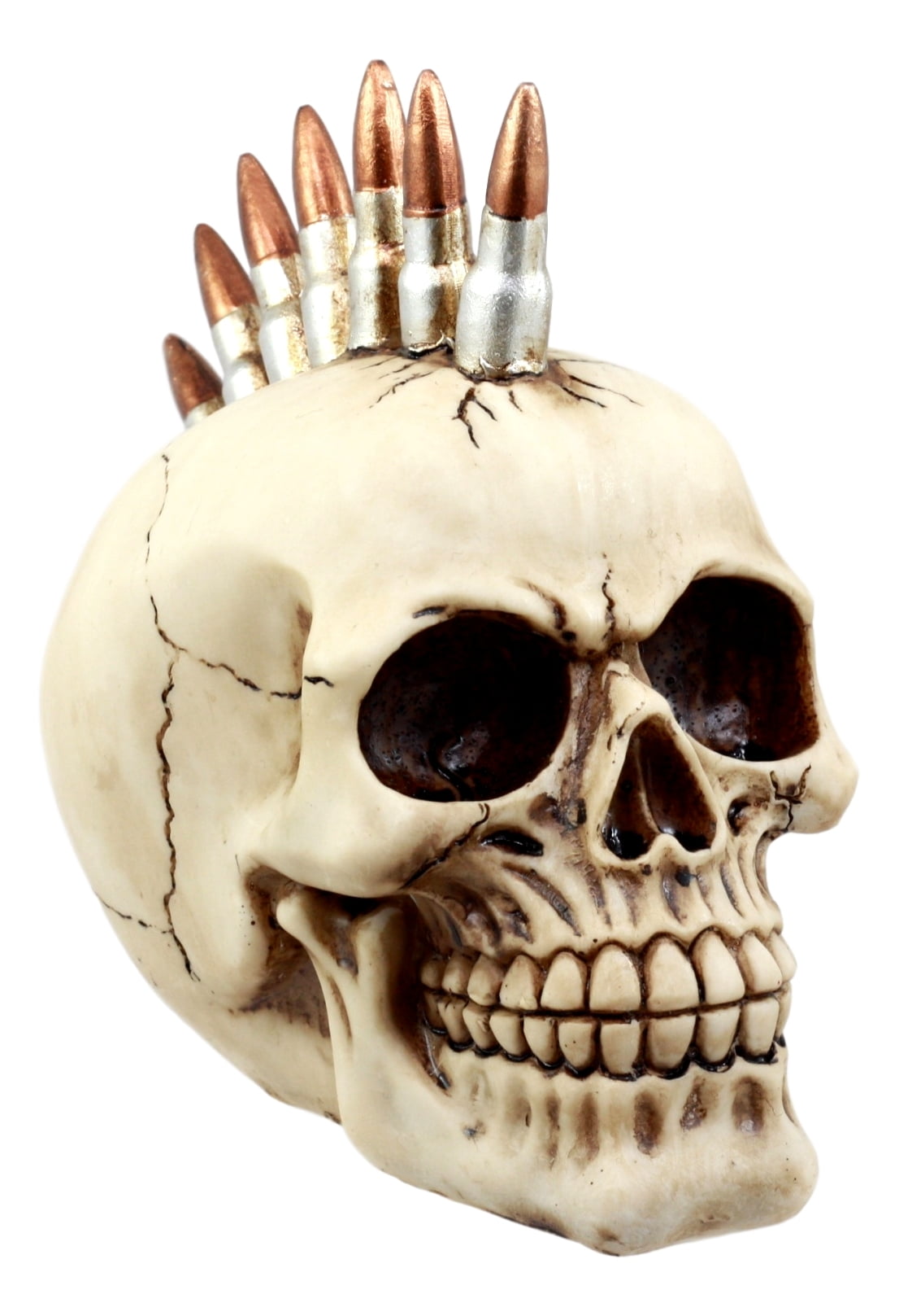 Skull With Bullet Mohican  Gothic Fantasy Punck Rocker 15cm  Gift