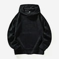thumbnail image 2 of YLSDY Men Striped Sweatshirt Long Sleeve Pullover Hoodie Trendy Loose Fit Casual Streetwear Hooded Top with Pocket Black M, 2 of 4