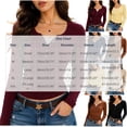 thumbnail image 3 of Oiangi Women Fall Long Sleeve Henley T-Shirts with Lace Trim Ribbed Knit Fitted Shirt Fairy Grunge Y2K Going Out Top Wine L, 3 of 8