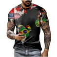 thumbnail image 2 of AURIGATE Men Short Sleeve O-Neck Printed Color Fashion Casual T-Shirt Tops Blouse, 2 of 5