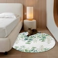 thumbnail image 2 of Round Rug 3.3Ft Washable Non-Slip, Green Eucalyptus Leaves Circle Area Rugs for Living Room Bedroom, Summer Botanical Daisy Floral Indoor Floor Mats Carpet Runner for Home Decor Aesthetic, 2 of 8