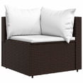 thumbnail image 2 of vidaXL 3 Piece Garden Lounge Set with Cushions Brown Poly Rattan, 2 of 5