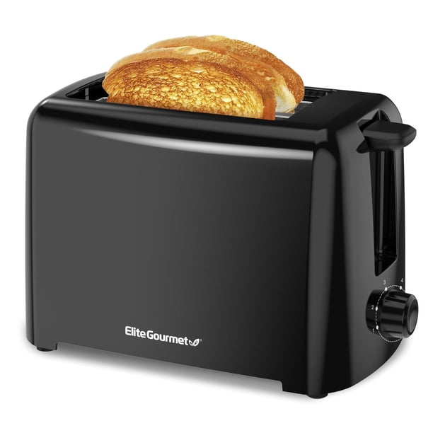 Tostador Elite Gourmet Negro con 6 Ajustes de Temperatura y Ranuras Extra Anchas para Bagels y Gofre