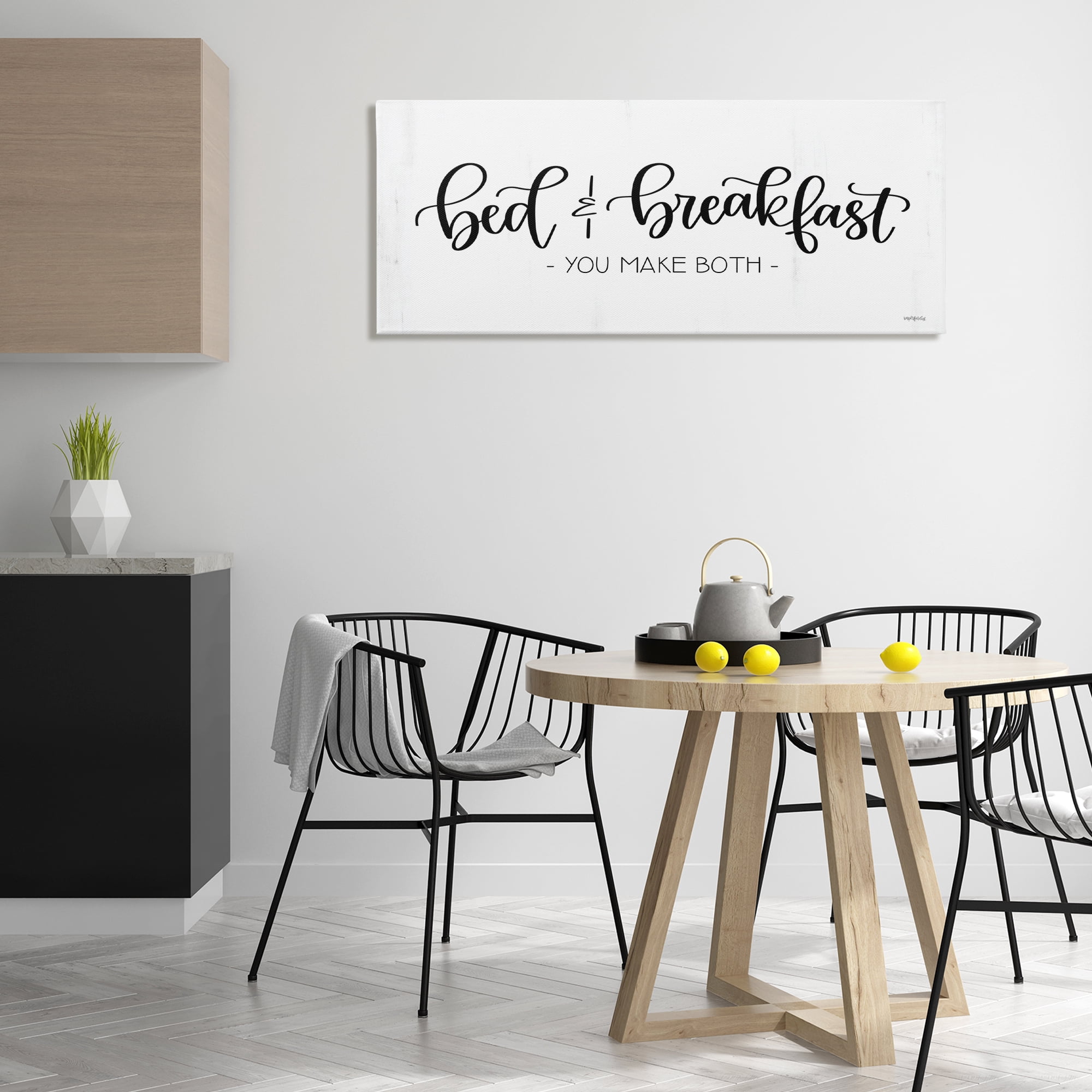 Stupell Industries Bed & Breakfast Make Both Typography Painting Gallery Wrapped Canvas Art Print Wall Art, 48 x 20