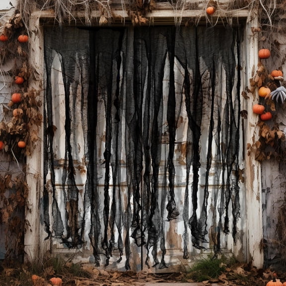 Ebaokuup 2-Pack 85" x 59" Halloween Black Door Curtains, Extra Large Doorway Decorations