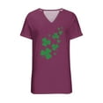 thumbnail image 4 of HongQid St Patricks Day Shirt Women V Neck Funny St Paddys Day T-Shirt Irish Graphic Short Sleeve Tee, 4 of 4