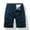 Dark Blue, variant on Lilgiuy Summer Bermuda Shorts for Men Casual Solid Zipper Button Pockets Elastic Waist Cropped Cargo Shorts Camping Mountain Clearance