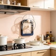 thumbnail image 6 of Wodellrrea Wall Mount No Drill Pot Lid Organizer, Multi-Use Plastic Kitchen Rack for Cookware & Cutting Board, Purple Household Storage Shelf, 6 of 6