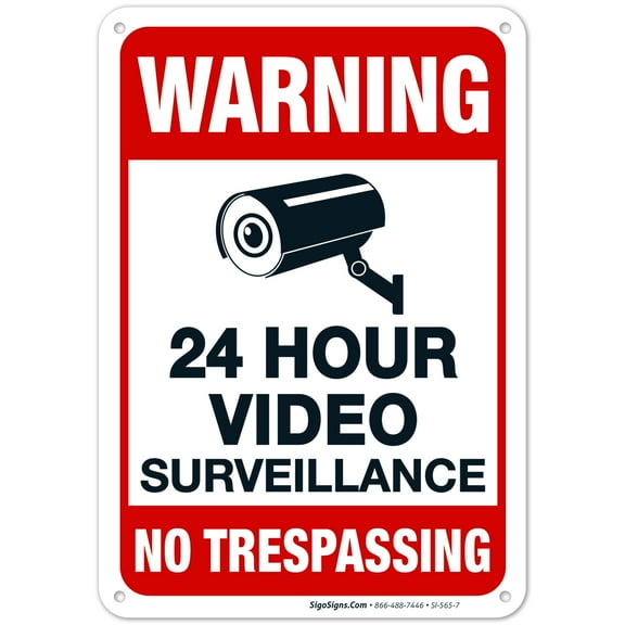 Video Surveillance Sign, No Trespassing Sign,