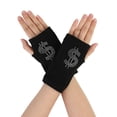 thumbnail image 1 of Lady Acrylic Fingerless Thumb Hole Fall Wear Gloves Pair, 1 of 2