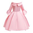 thumbnail image 4 of KIMI BEAR Toddler Baby Girls Dresses 3T Girls Little Princess Style Clothes 4T Girls Off Shoulder Embroidered Long Seeve Dress, Pink, 4 of 8