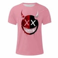 thumbnail image 5 of UVEASISHA Men's Novelty Graphic T-Shirts Short Sleeve Funny Face Printed Casual Tees Breathable Slim Fit Gym Workout Shirts Comfy Crewneck Pullover Pink S, 5 of 6