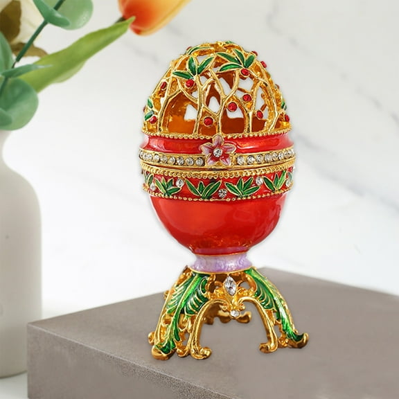 Uutvmp Easter Eggs Style Enameled Trinket Box, Unique Gift for Family