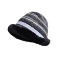 thumbnail image 6 of Yuanlong Womens Bucket Hat Striped Jacquard Plush Lined Warm Winter Hat Windproof Vintage Casual Daily Elegant Outdoor Headwear, 6 of 6