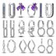 thumbnail image 2 of Real 925 Sterling Silver U Shape Hoop Earrings For Women Luxury Colorful Cz Star Moon Ear Studs Fashion Birthday Wedding Jewelry, 2 of 4