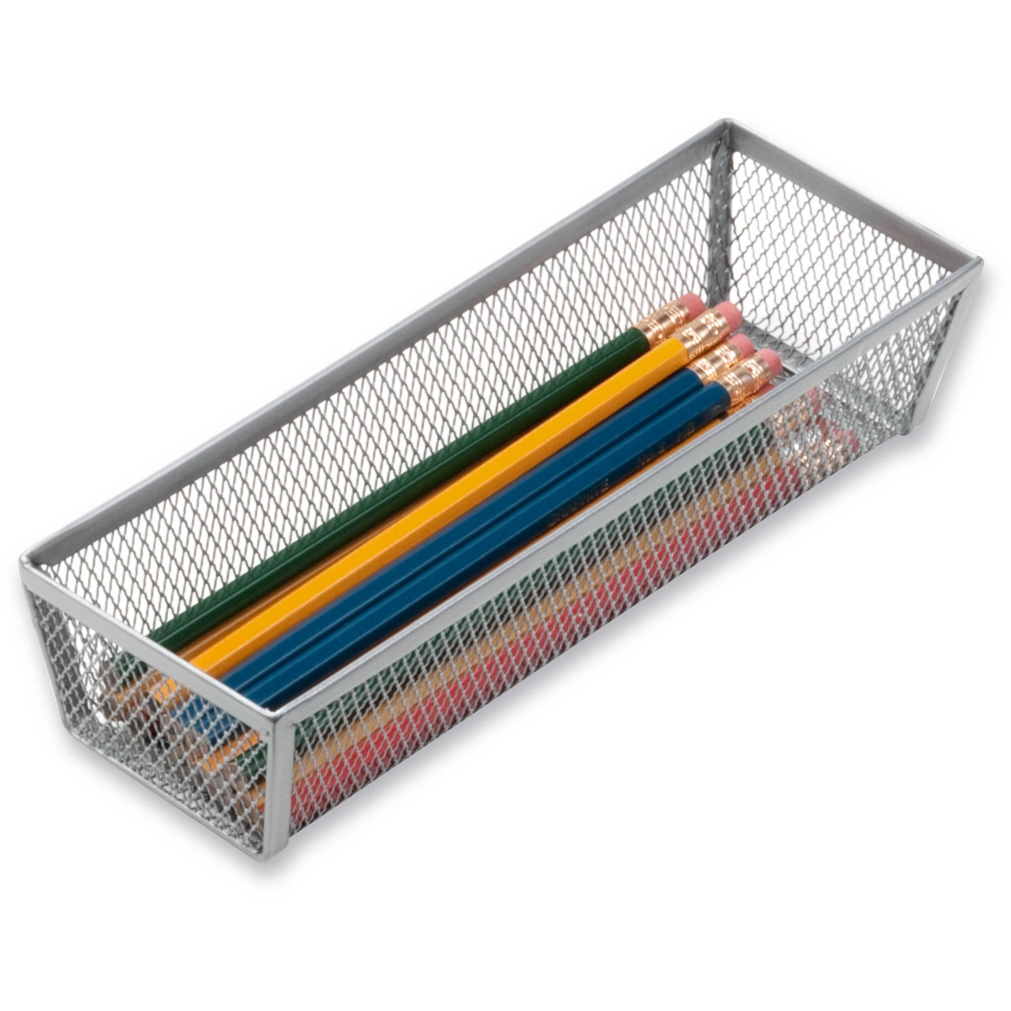 Stainless Steel Mesh Drawer Organizer Tray Cutlery Flatware Office