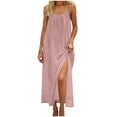 thumbnail image 3 of Gubotare Women's Maxi Dresses for Women Casual Long Summer Sun Dresses 2026 Spaghetti Strap Hawaiian Vacation Outfits for Women (Pink,XL), 3 of 7