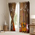 thumbnail image 3 of jejeloiu Modern Music Guitar Black Out Curtains,Old Wooden Plank Curtains Pack of 2 (42x63 Each) For Adults, 3 of 6