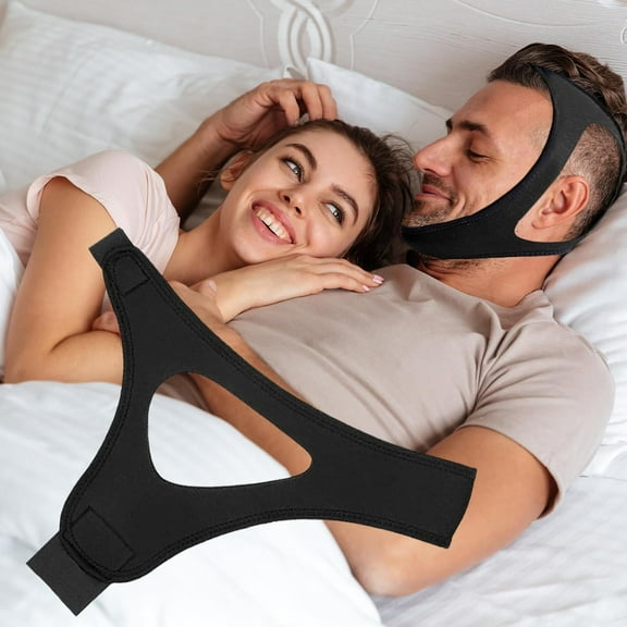 Anti-Snoring Chin Strap Devices, Chin Strap for Sleeping, Effective Stop Snoring Solution, Adjustable Breathable Chin Strap for Men and Women Sleeping, Black06