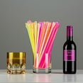 thumbnail image 3 of Bouanq 100pcs Disposable Smoothie Straws With Spoon Assorted Colors Milkshake Drinking Plastic Straws, 3 of 6