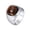 Silver-A, variant on Stainless Steel Textured Tiger Eye Signet Ring for Men, Silver Tone Gift Ring Size 7