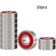 thumbnail image 2 of Ball Bearings Miniature Ball Bearings Double Rubber Sealed Deep Groove 608rs Abec-9 Bearings For Skateboards Scooters (red)10 Pcs, 2 of 5