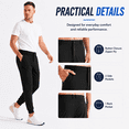 thumbnail image 5 of MASKERT Men's Casual Joggers Pants – Lightweight,3 Pockets,Slim Fit,Soft & Stretchy Tapered Business Trousers, 5 of 8